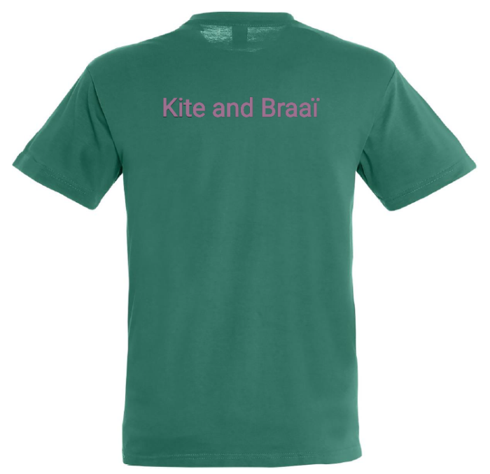 Teeshirt Stoked to Ride "Kite and Braaï" Green – Image 2