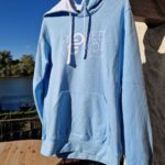 Hoodie femme Stoked To Ride Brodé Bleu Ciel